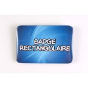 Badge 100% personnalisé rectangulaire (6 x 4 cm)