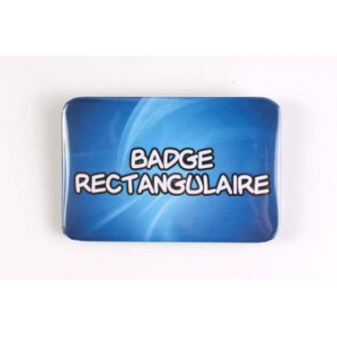 Badge 100% personnalisé rectangulaire (6 x 4 cm)