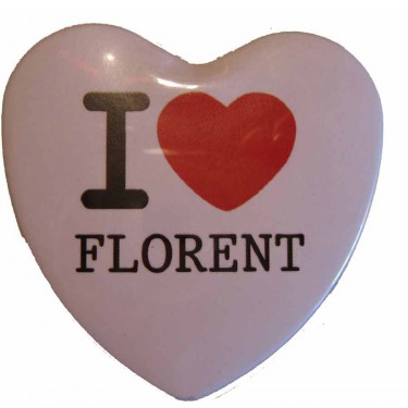 Badge I LOVE en forme de coeur