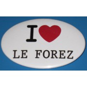 Badge I LOVE de forme ovale (7 x 4,5 cm)