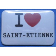 Badge I LOVE en forme de rectangle (6 x 4 cm)