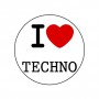 Badge 25mm I LOVE TECHNO
