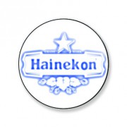 Badge hainekon bleu et blanc 25 mm
