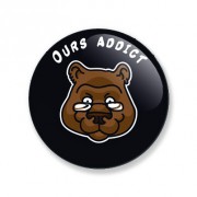Badge ours addict 59 mm
