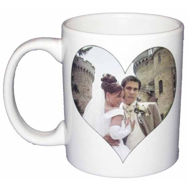 Mug personnalisé avec une photo en forme de coeur