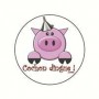 Badge cochon dingue 25 mm